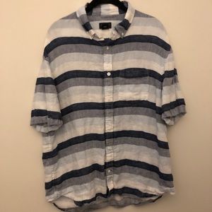 Club Monaco | 100% Linen | Striped button down